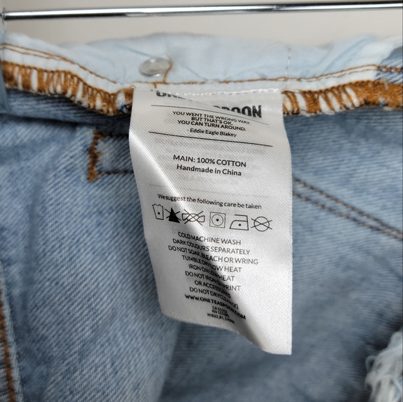 One Teaspoon Zephyr Outlaws Button Fly Pinstripe Shorts Size 24 - Picture 11 of 11